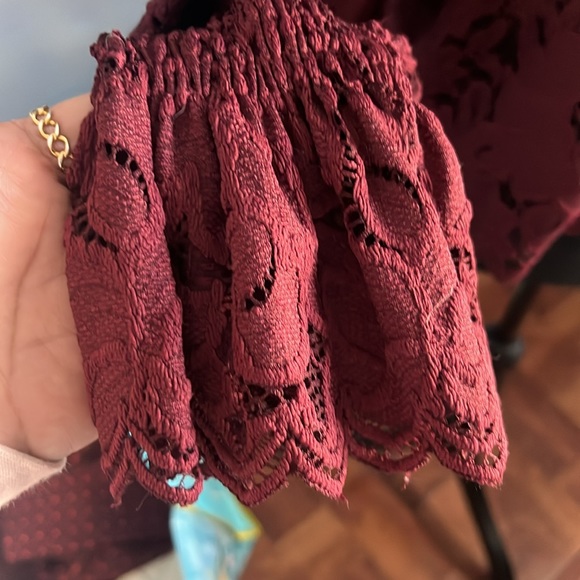 Free people burgundy lace blouse - Picture 3 of 4